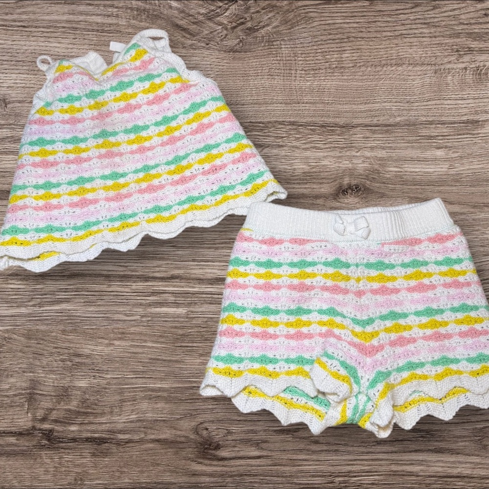 Colorful Striped Kids Knit Set